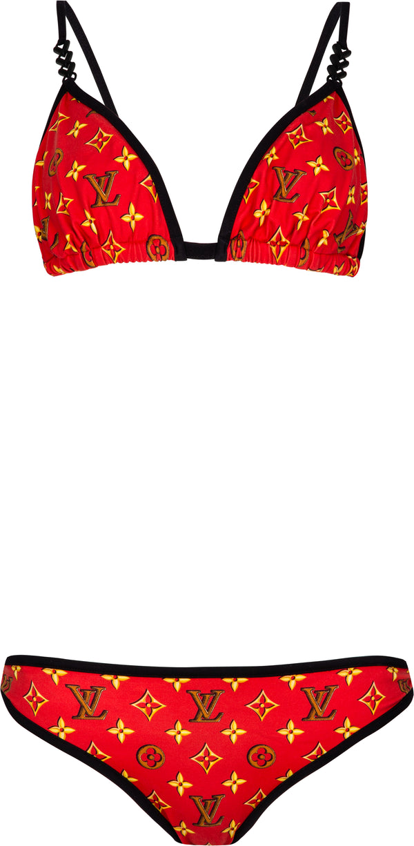 Louis Vuitton Brown Monogram Ruched Bikini