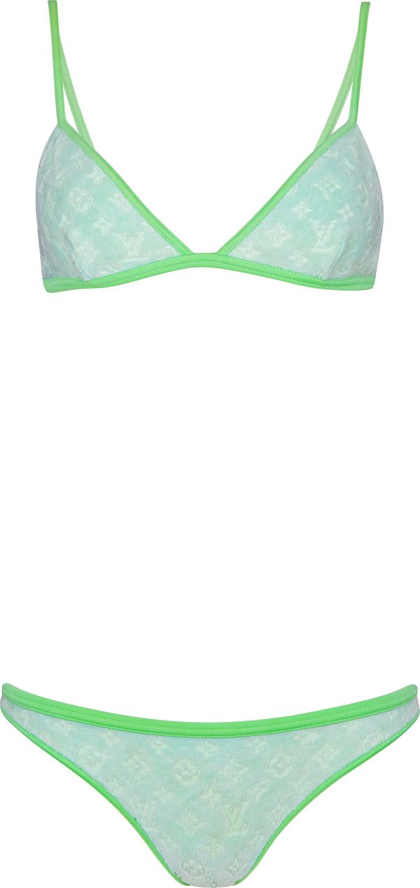 Louis Vuitton Mint Velour Logo Bikini