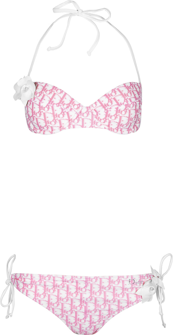 Christian Dior Diorissimo Girly Floral Applique Bikini