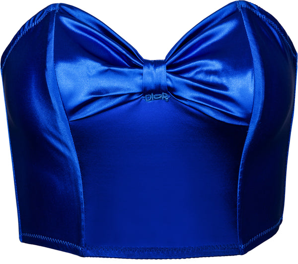 Christian Dior Cobalt Logo Bustier Top