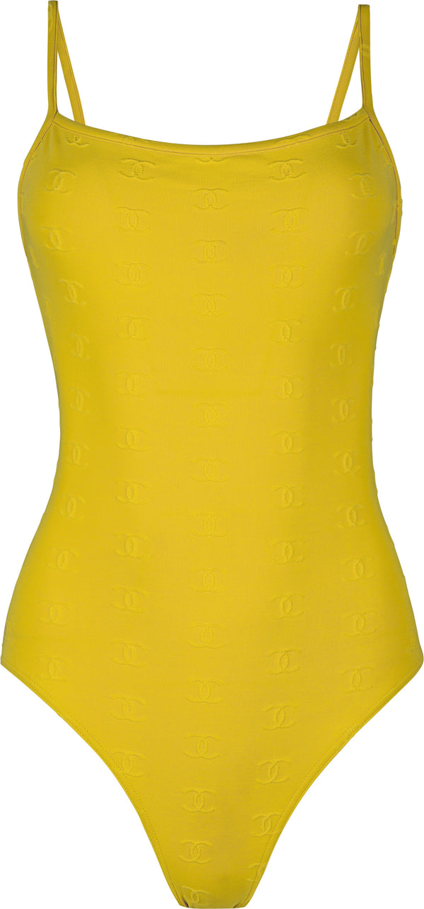 Chanel Spring 1997 Yellow Logo One-Piece