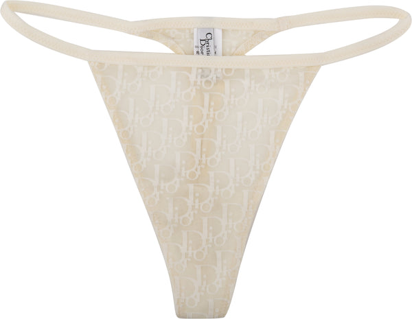 Christian Dior Ivory Diorissimo Mesh Thong