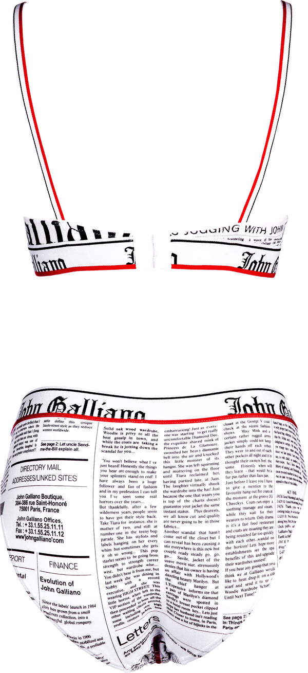 John Galliano Gazette Newspaper Bra Panty Set