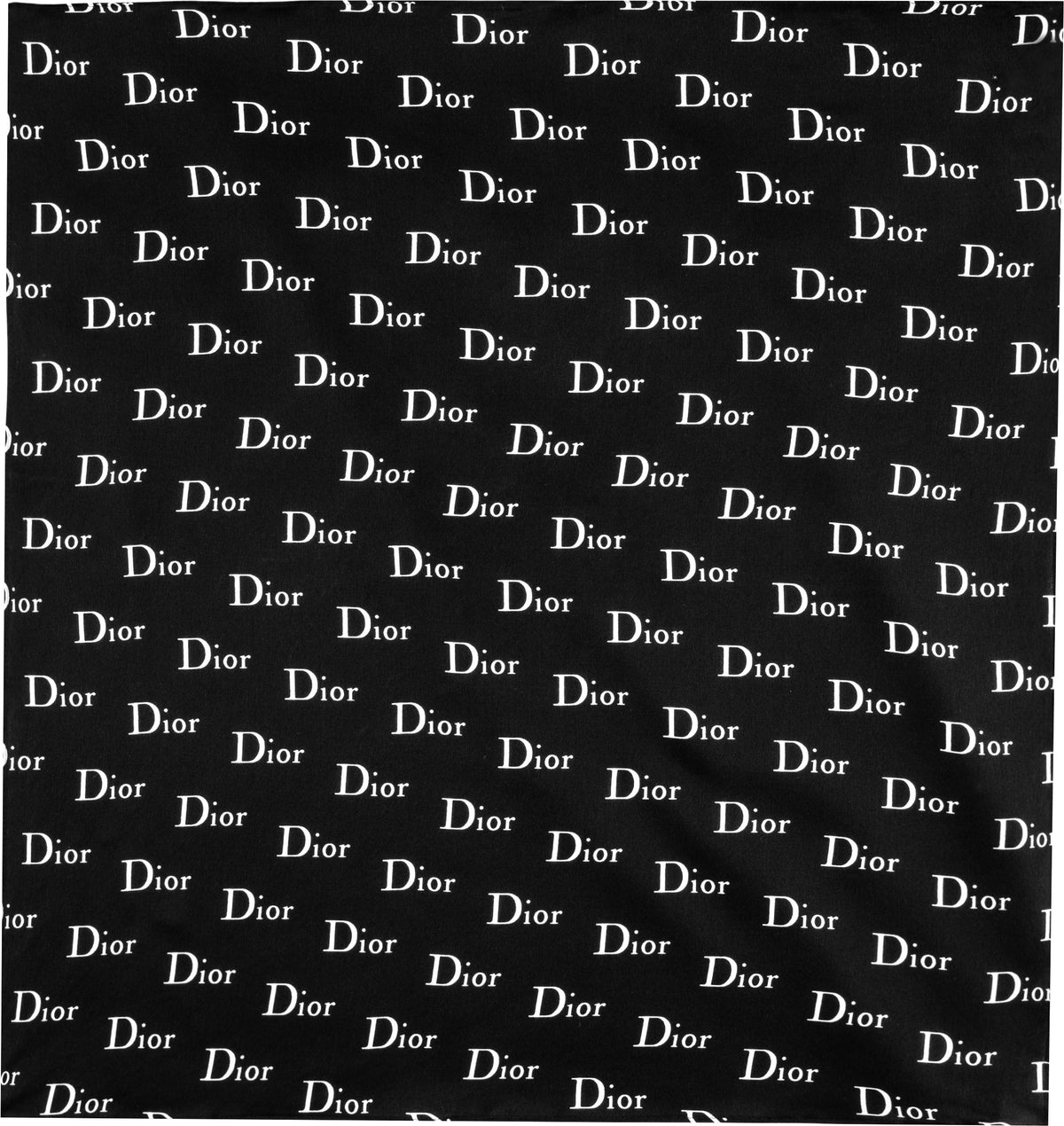 Christian Dior Black Monogram Silk Scarf | EL CYCER