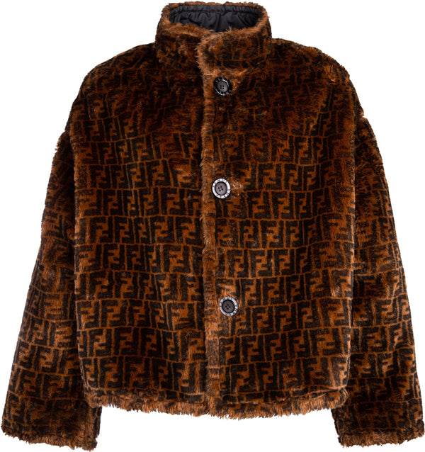 Fendi Zucca Faux Fur Coat