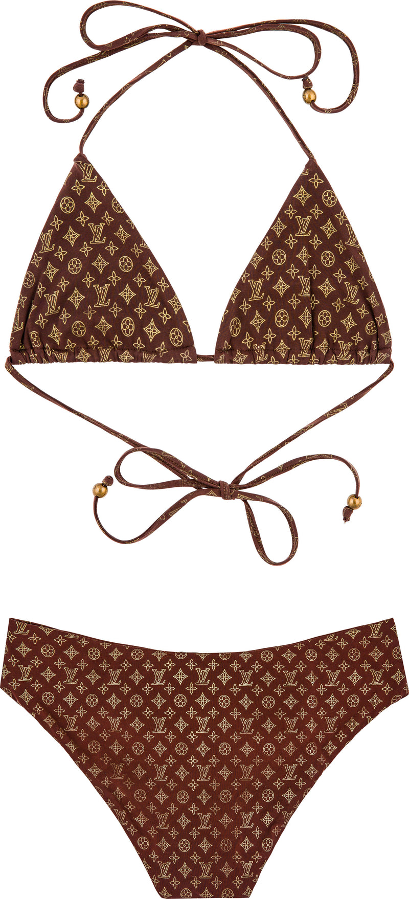 pre-owned monogram pattern bikini set