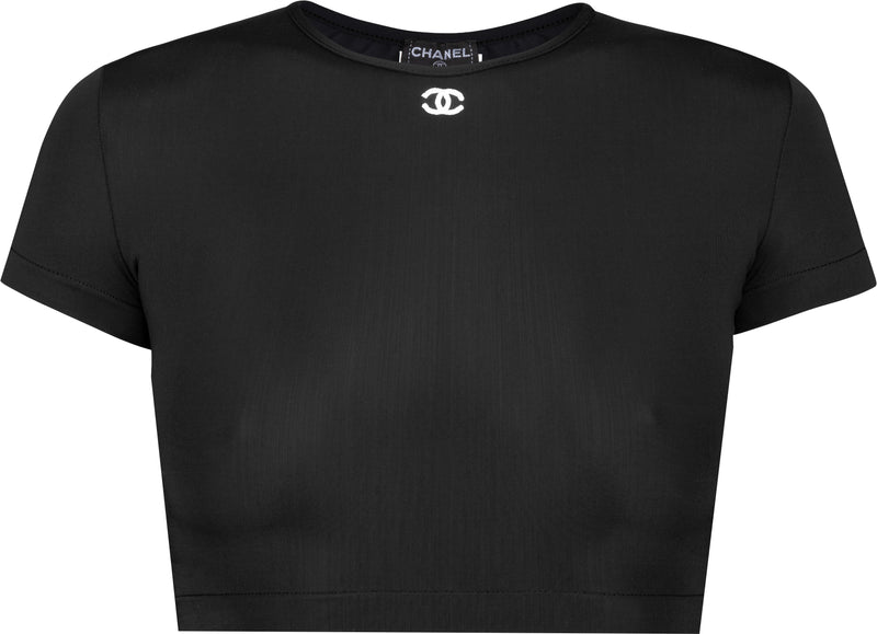 CHANEL 22S Runway Logo Cropped Top M *New - Timeless Luxuries