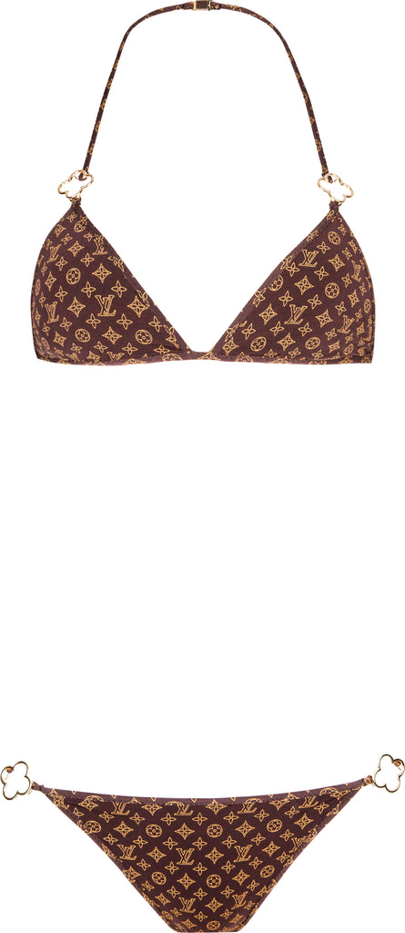 Louis Vuitton Monogram Jacquard Bikini Top Citron. Size 36
