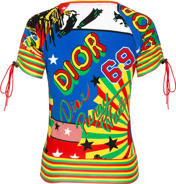 Christian Dior Multicolor Rasta Mania Cotton Zip Top