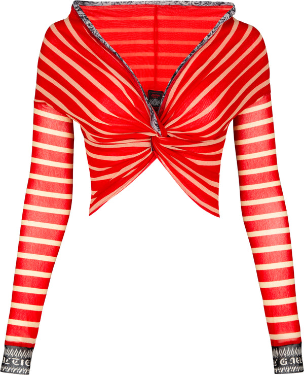 Jean Paul Gaultier Cyber Striped Crop Top