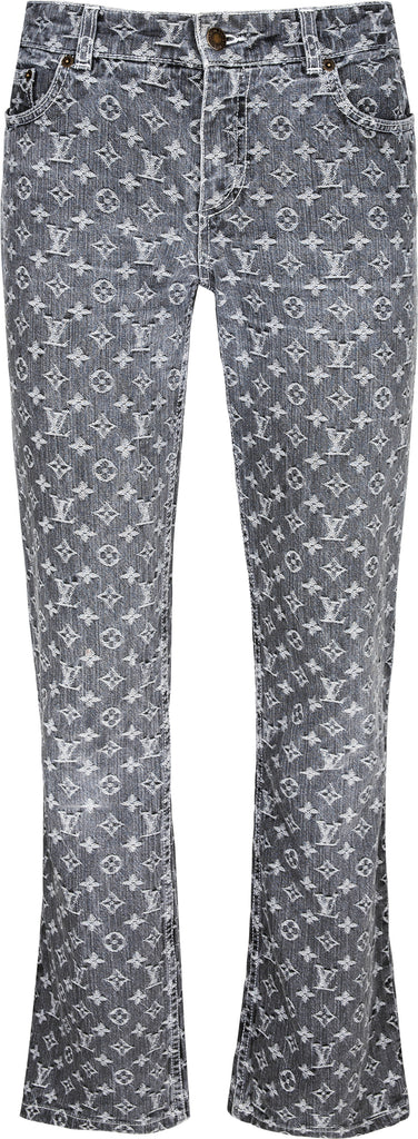Louis Vuitton Monogram Tailored Denim Pants TAUPE. Size 38