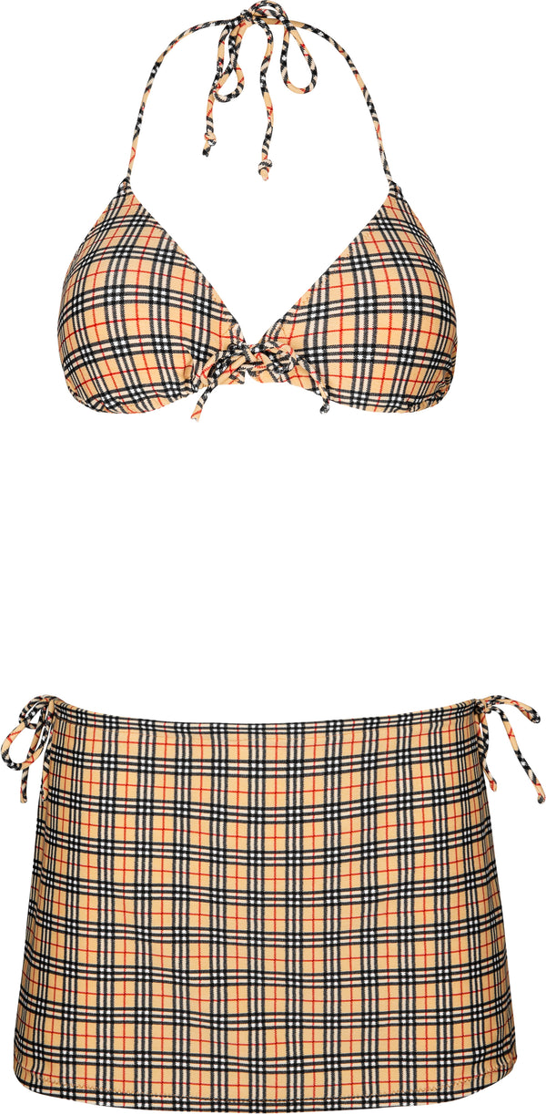 Burberry Three-Piece Skirt Bikini Set