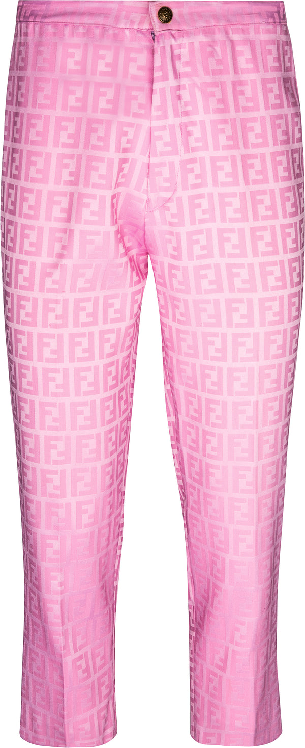 Fendi Pink Zucca Logo Pants