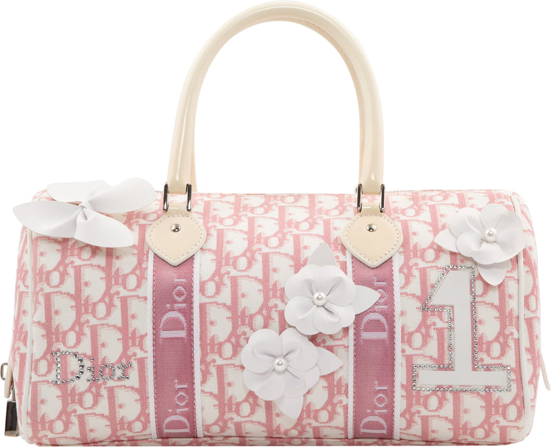 Dior Pink Monogram Boston Bag