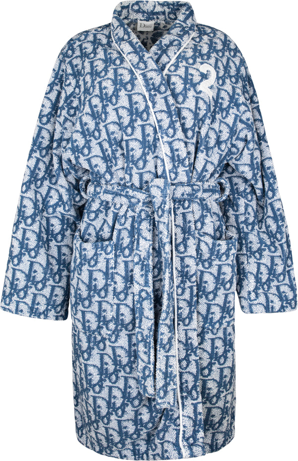 Christian Dior Navy Diorissimo Terry Cloth Robe