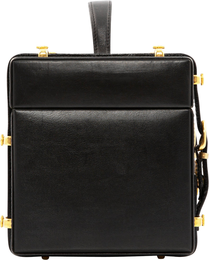 Amazing GIANNI VERSACE Black Real Leather Bag