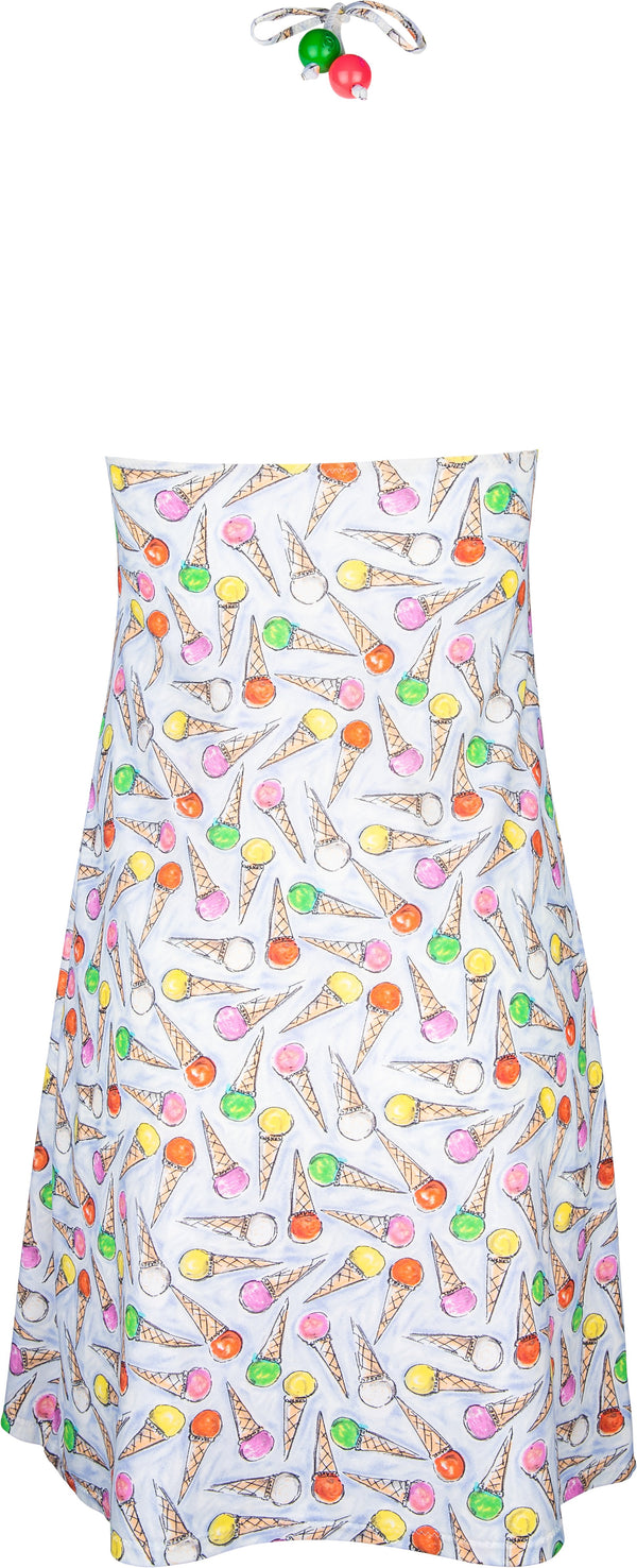 Chanel Cruise 2004 Ice Cream Logo Embellished Halter Dress