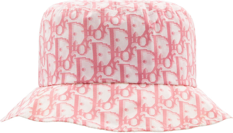 Christian Dior Pink Monogram Logo Print Bucket Hat