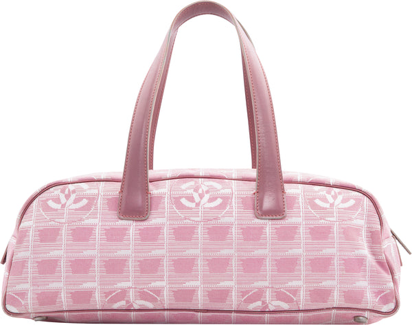 Chanel Pink Logo Travel Line Mini Duffle Bag