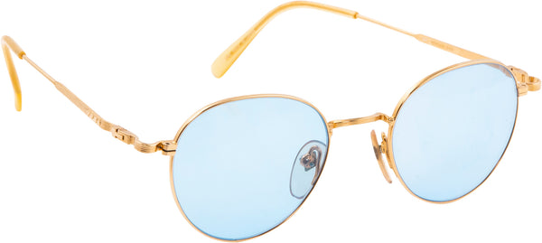 Jean Paul Gaultier Blue Transparent Gold Wire Frame Sunglasses