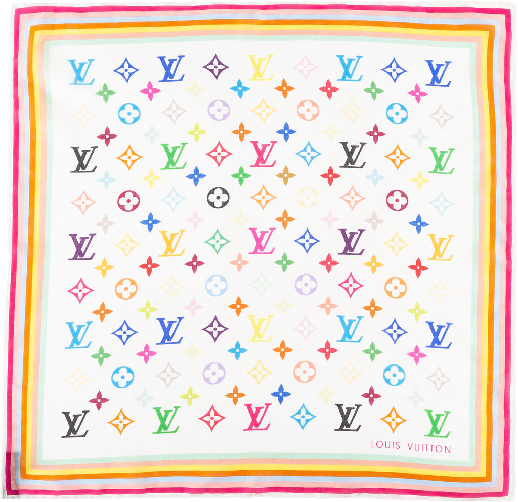 Louis Vuitton Kimi Monogram Logo Silk Scarf