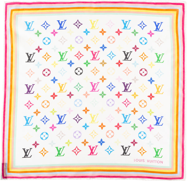 Louis Vuitton Tadashi Murakami Multicolor Monogram Silk Scarf