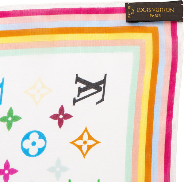 Louis Vuitton Tadashi Murakami Multicolor Monogram Silk Scarf