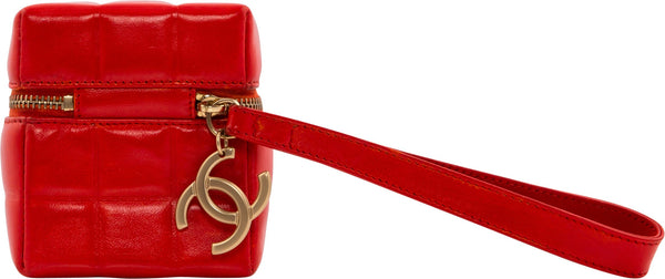 Chanel Spring 2004 Red Quilted Patent Leather Rubik's Cube Wristlet